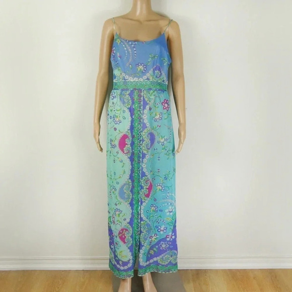 Dresses & Skirts - RARE Vintage 60s Emilio Pucci Formfit Rogers Iconic Blue Paisley Maxi Slip Dress